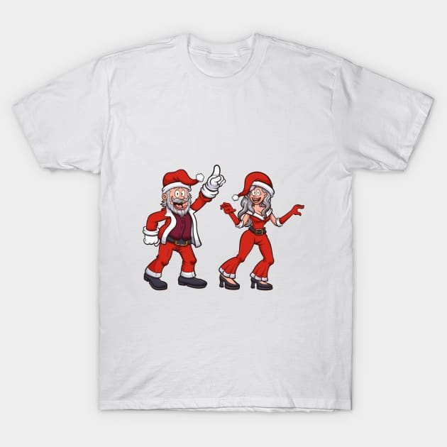 Dancing Santa And Mrs. Claus T-Shirt by TheMaskedTooner